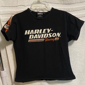 Harley-Davidson Ladies Black and Orange Racing Tee T8
